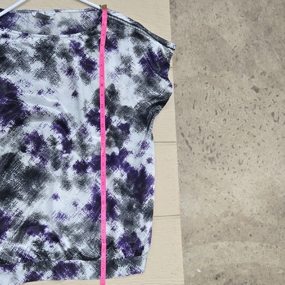 Fred David Abstract Purple and Gray Short Sleeve Top - Picture 10 of 11